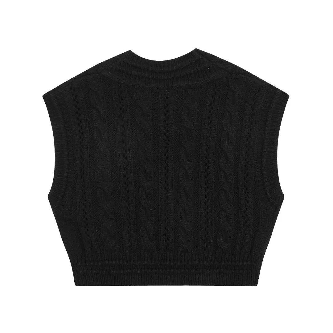 vivienne west wood West Queen Vivian Saturn New Retro "Unisex" Hollow Knitted Sweater Wool Vest 2024 Spring Latest Size: S -M- L Color: Apricot Black